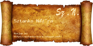 Sztanko Nóra névjegykártya